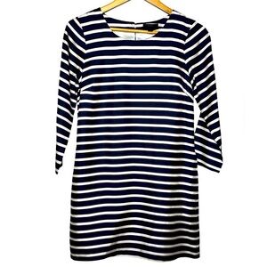 J. Crew Women's 100% Silk‎ Jules Nautical Striped Mini Shift Dress Size 0